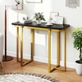 thumbnail image 2 of Gymax Console Table 42'' Modern Faux Marble Entryway Table w/ Geometric Metal Frame Black, 2 of 10