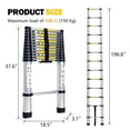 thumbnail image 2 of Soges Telescopic Ladder, 16.5 FT Aluminum Extension Ladder with Non-Slip Feet, Portable Telescoping Ladder, Multi-Purpose Collapsible Ladder for Homework, 330lb Capacity, 2 of 7