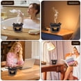 thumbnail image 6 of Grusce Zen Ceramic Incense Holder with Wood Tongs Tealight Wax Warmer and Essential Oil Burner for Wax Melts with Tealight Holder Aromatherapy Stove for Bedtime Calm Home and Office, 6 of 9