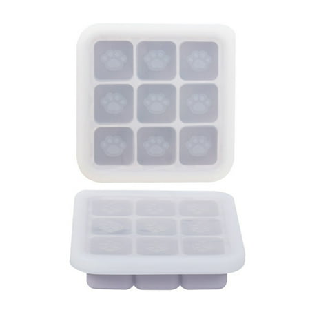 

Cat s Paw Shape DIY Ice Cube Tray with Removable Lids Easy to Clean for Mojitos Popsicles Infused Mint Purple