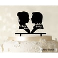 thumbnail image 1 of Couple Wedding Cake Topper Personalized Shiny Black Cake Topper Color Option Available 5-7 Inches Wide, 1 of 1