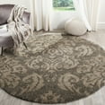 thumbnail image 3 of SAFAVIEH Florida Desmond Damask Shag Runner Rug, Smoke/Beige, 2'3" x 13', 3 of 11