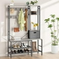 Hall Tree Free Standing Coat Rack 5in1 Hall Tree with Bench and Shoe