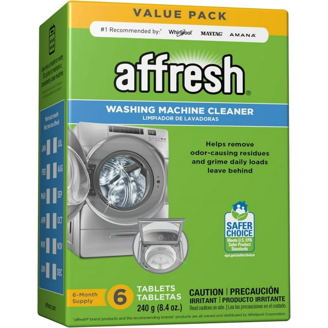 Limpiador de Lavadora AFFRESH W10501250 6 Comprimidos para Carga Frontal y Superior