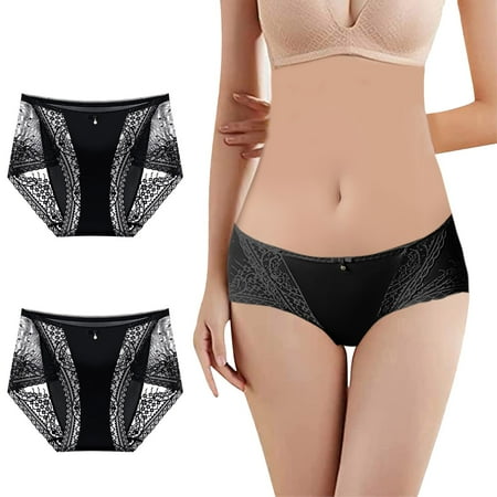 

Felwors Underwear for Women Large Ice Silk Comfortable Underwear Trackless Mid Rise Solid Underwear For Women