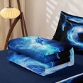 thumbnail image 5 of meiyoeat Lightning Soccer Zipper Twin Comforter Sets with Fitted Sheet and 2 Pillowcases for Boys, Sport Ball Zipper Bedding Set, Blue Black, Blue Reversible, 4 Pieces, 5 of 7