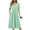 Green, variant on Qgtaibl Womens Polka Dot Long Dress Crew Neck Short Sleeve Casual Dress with Pockets Stretch Pleated Flowy Beach Dress Light Blue S