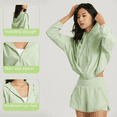 thumbnail image 1 of Chaqueta deportiva con cremallera y capucha con cordón ajustable, protección solar con dopamina fresca, ropa deportiva para correr al aire libre, verano, 1 of 2