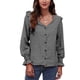 thumbnail image 5 of Camisa Con Botones Y Cuello En V, Fibra De Poliéster Lavable A Máquina, Cómoda, Informal, De Manga Larga, Con Botones Para La Oficina ANGGREK  Otros, 5 of 5
