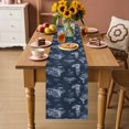 thumbnail image 2 of Nautical Ship Table Runner 72 Inches, Farmhouse Blue Ocean Lighthouse Mountain Bed Runner Dresser Scarves Tabletop for Indoor Outdoor Parties/Ceremony/Banquet, 18" x 72", 2 of 9