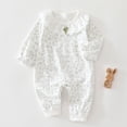 thumbnail image 2 of Ulanda Baby Coming Home Outfit Boy Girl Cotton Long Sleeve Romper Jumpsuit Plain One-Piece Clothes (Light Gray, 6-9 Months), 2 of 7