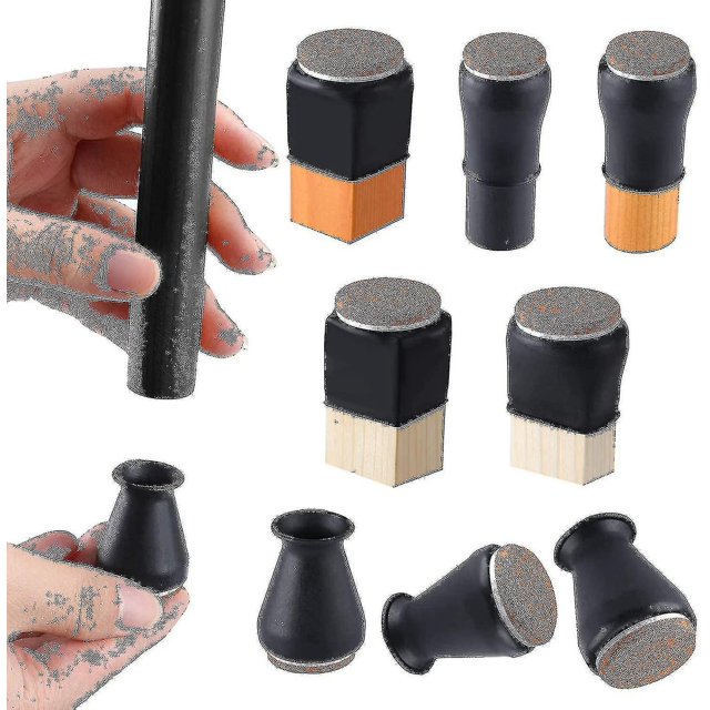 Silicone Chair Leg Floor Protectors With Felt Fit 0.5" - 1" 16 Pcs