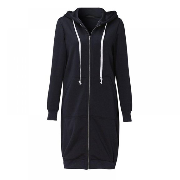 GOODLY Women's Casual Zip up Hoodies Long Tunic Sweatshirts Jackets Fashion Plus Size Hoodie with Pockets