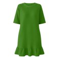 thumbnail image 6 of SOOMLON Mini Sundresses for Women Plus Size Short Sleeve Ruffle Mini Dress Tunic Waffle Sundress Fashion Tshirt Dress, 6 of 6