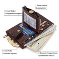 thumbnail image 4 of maskred Leather Wallet Men Vintage Zipper Purse Coin Case Credit Card Holder Wallet, 4 of 6