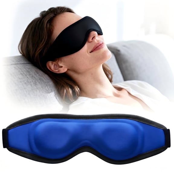FACEMOON Contoured Gel Eye Mask Cold Compress Cooling Relief for Puffiness, Dark Circles, Sinus & Eye Strain, Reusable, Fits All, Blue