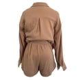 thumbnail image 4 of Michellecmm  Women Summer Clothes Pleated Long Sleeve Shirt and High Waist Shorts, 4 of 6