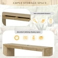 thumbnail image 3 of EUROCO 60" Modern Console Table with 2 Concealed Drawers, Entryway Table with Waterfall Design for Living Room, Entryway & Hallway,Natural, 3 of 8