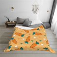 thumbnail image 7 of Vsdgher Love Carrot Pattern Fleece Throw Blanket, Horizontal Fleece Bedding Home Decor for Couch & Bed All Season Use -50"x40", 7 of 7