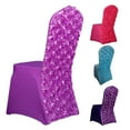 thumbnail image 3 of Ludlz Chair Covers Elastic Tear Resistant Spandex Satin Rosette Back Chair Slipcovers Protector for Wedding, 3 of 8