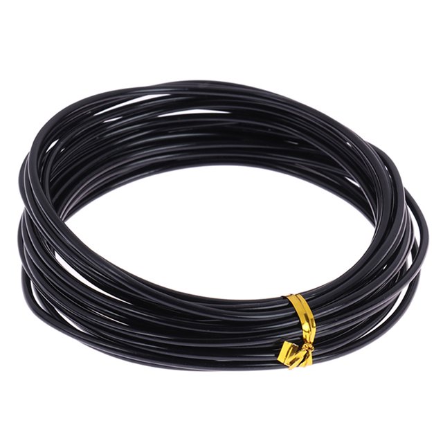 Visland 5 Roll 5m Bonsai Wire Bendable Reusable Rustproof Flexible Convenient Storage Plant Shape 6 Sizes Bonsai Branch Training Black Wire for Balcony