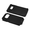 thumbnail image 3 of Reiko Samsung Galaxy S7 Edge Rugged Metal Texture Hybrid Case With Ridged Back In Black, 3 of 4