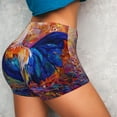 thumbnail image 4 of Lsque Rooster Oil Painting Pattern High Waisted Biker Shorts for Women-Tummy Control Fitness Athletic Workout Running Yoga Gym Shorts,Moisture-Wicking-Medium, 4 of 9