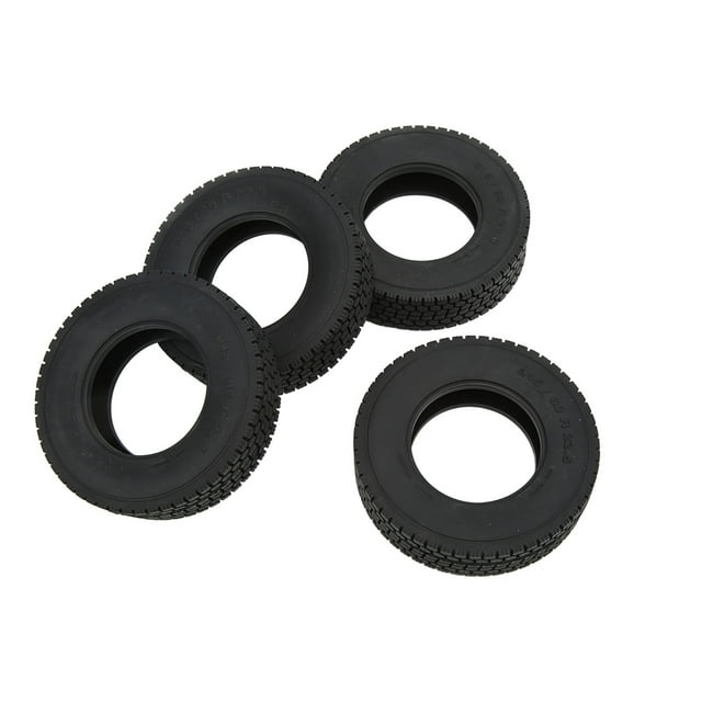 RC Front Rear Rubber Tyres, Better Grip RC Front And Rear Wheel Tires High Performance 4pcs Wear For 1/14 RC Trailer