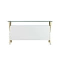 thumbnail image 6 of Pangea Home Beverly Modern Glass & Polished Steel Buffet in Gold/White and Clear, 6 of 8