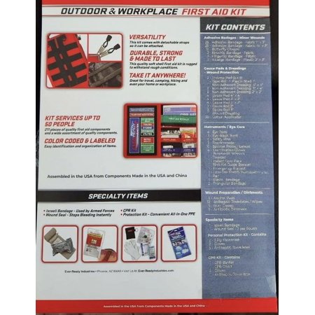 All Purpose Outdoor, Camping, Home, Office Survival First Aid Kit - 200 Pieces