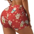thumbnail image 2 of Naloa Japanese Maneki Cats Biker Shorts for Women Seamless Scrunch Short Women’s Yoga Shorts for Gym Running Sport Shorts - X-Large, 2 of 9