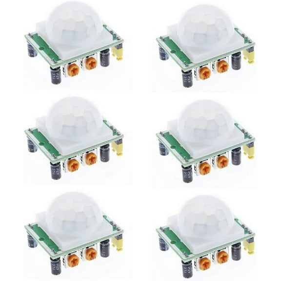 Treedix 6pcs HC-SR501 Infrared Sensor Module Motion Detection LHI778 Probe Compatible with Arduino