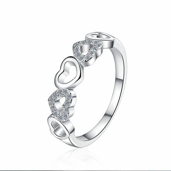 Heart Shape Half Eternity Wedding Ring For Women's 1.7 Ct Diamond 14K White Gold Over