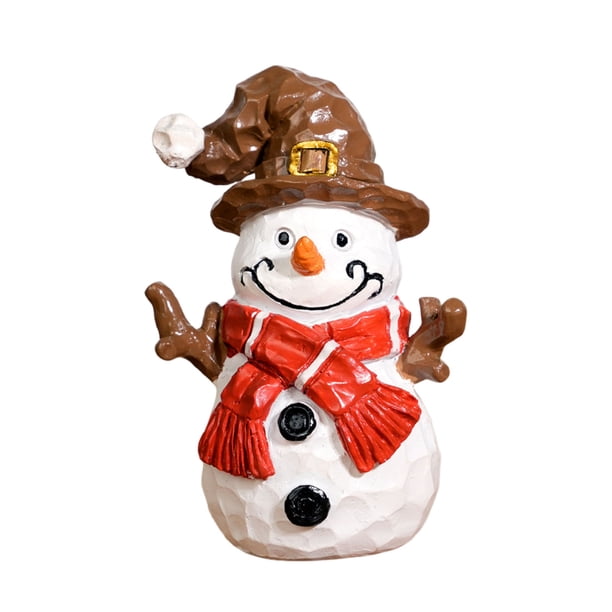 Figurita de resina de Papá Noel y muñeco de nieve Decoración navideña de mesa para el escritorio de la oficina en casa Regalo festivo para las fiestas