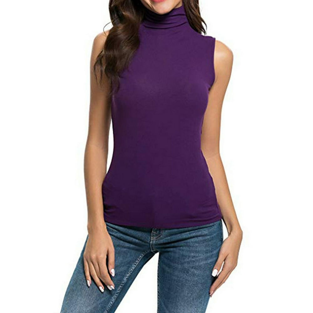 Download Cathery - Cathery Women's Sleeveless Slim Fit Turtleneck ...