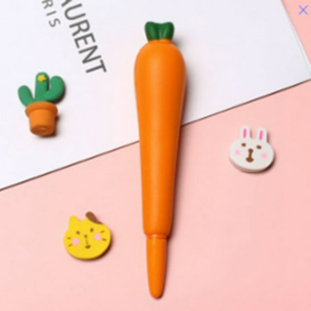 Bolígrafo De Tinta De Gel Kawaii, Bolígrafos Blandos, Lindo, Suave, Para Aliviar El Estrés, Escritura Más Suave, Bolígrafo De Tinta De Gel Kawaii Para Regalos De Vacaciones, Anggrek Zanahoria