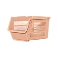 thumbnail image 1 of Zoxiy Plastic Storage Bins Storage Basket,Stackable Bins,Organizer Bins,Space-Saving Organizer for Closet,Car,Clothes Rack & Cabinet,Movable Kitchen Storage Rack,Storage Crate 9.45"x13.39"x7.47",Pink, 1 of 6