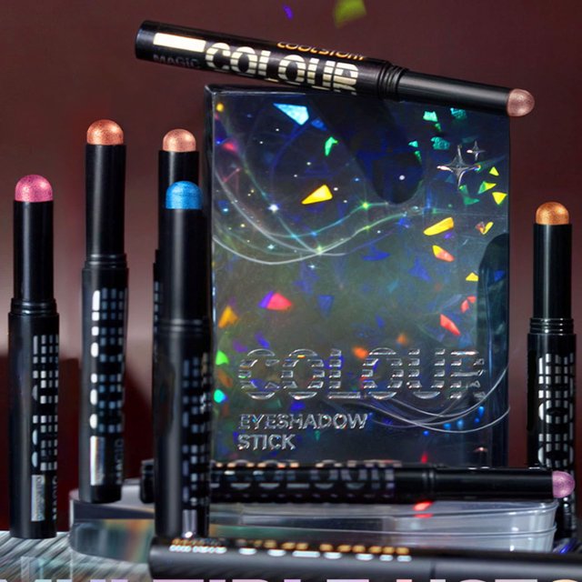 Set de Sombras de Ojos En Barra con Purpurina de 6 Colores | Acabado Metálico | Resistente Al Agua | Fácil de Aplicar | Envase de Regalo | Caja de 64 G | Ideal para Fiestas y Maquillaje Diario