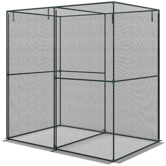 6' x 4' x 6' Crop Cage, Plant Protection Tent with Zippered Doors for Vegetable Garden, Backyard, Black
