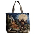 thumbnail image 5 of Clearance! Vintage Quilted Canvas Gorilla Reusable Tote Gift Bags, Lightweight Travel Bag, Made of Natural Canvas with Handle, Cotton Shoulder Bag for Shopping Beach Work School, Best Gift, 5 of 6