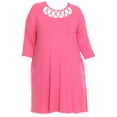 thumbnail image 4 of White Mark 3/4 Sleeve Crisscross Neck Dress (Women's & Women's Plus), 4 of 5