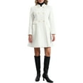 thumbnail image 2 of Abrigo de cuello alto INSPIRE CHIC para mujer, abrigo de invierno de doble botonadura de manga larga XL blanco, 2 of 5
