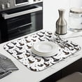 thumbnail image 3 of Halloween Witch Hats and Bats Dish Drying Mat for Kitchen 1 Pack, Ultra Absorbent Microfiber Dishes Drainer Mats,16x18in(41x46cm), 3 of 6
