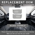 thumbnail image 3 of Driver And Passenger Side Sun Visor With Makeup Mirror For Kia Sportage 2005-2010, Replacement OEM 85202-1F090LX-light Grey, 3 of 6