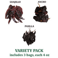 thumbnail image 2 of Dried Chiles Peppers 3 Pack Bundle (12 oz Total) - Chile Guajillo Stemless, Chili Ancho, and Pasilla by 1400s Spices, 2 of 5