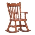thumbnail image 4 of Dollhouse Rocking Chair, Vivid Design Miniature Rocking Chair, Stylish For Baby Children Home Playing Coffee Color, 4 of 8