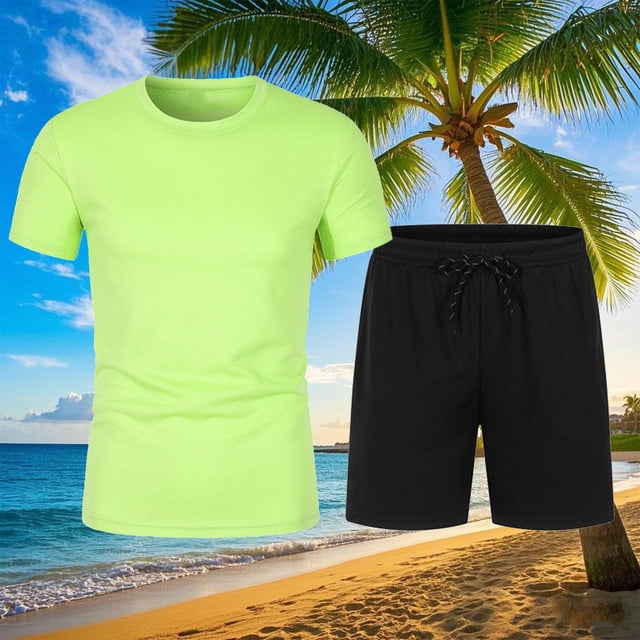 Weiqiqre Men's 2 Piece Outfits Letter Short Sleeve Crewneck T Shirt and Drawstring Shorts Set Tracksuit