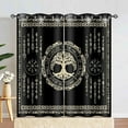 thumbnail image 3 of Nordic Vikings Print Curtain,Viking Tree of Life Curtains Room Darkening Thermal Insulated Blackout Window Drapes for Living,Bedroom,2 Panels-42"W x 45"L (Pack of 2), 3 of 7