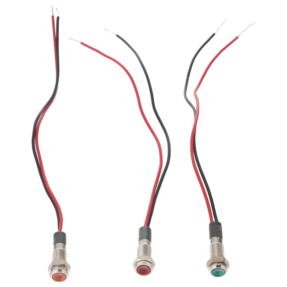 3pcs Wired Indicator Light Pilot Dash Signal Lamp Screw Terminal Lighting