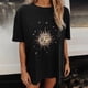 thumbnail image 2 of Blusa de manga corta con estampado de luna y sol de calavera divertida con mangas caídas vintage para mujer Pompotops  hfajkhk125334, 2 of 7